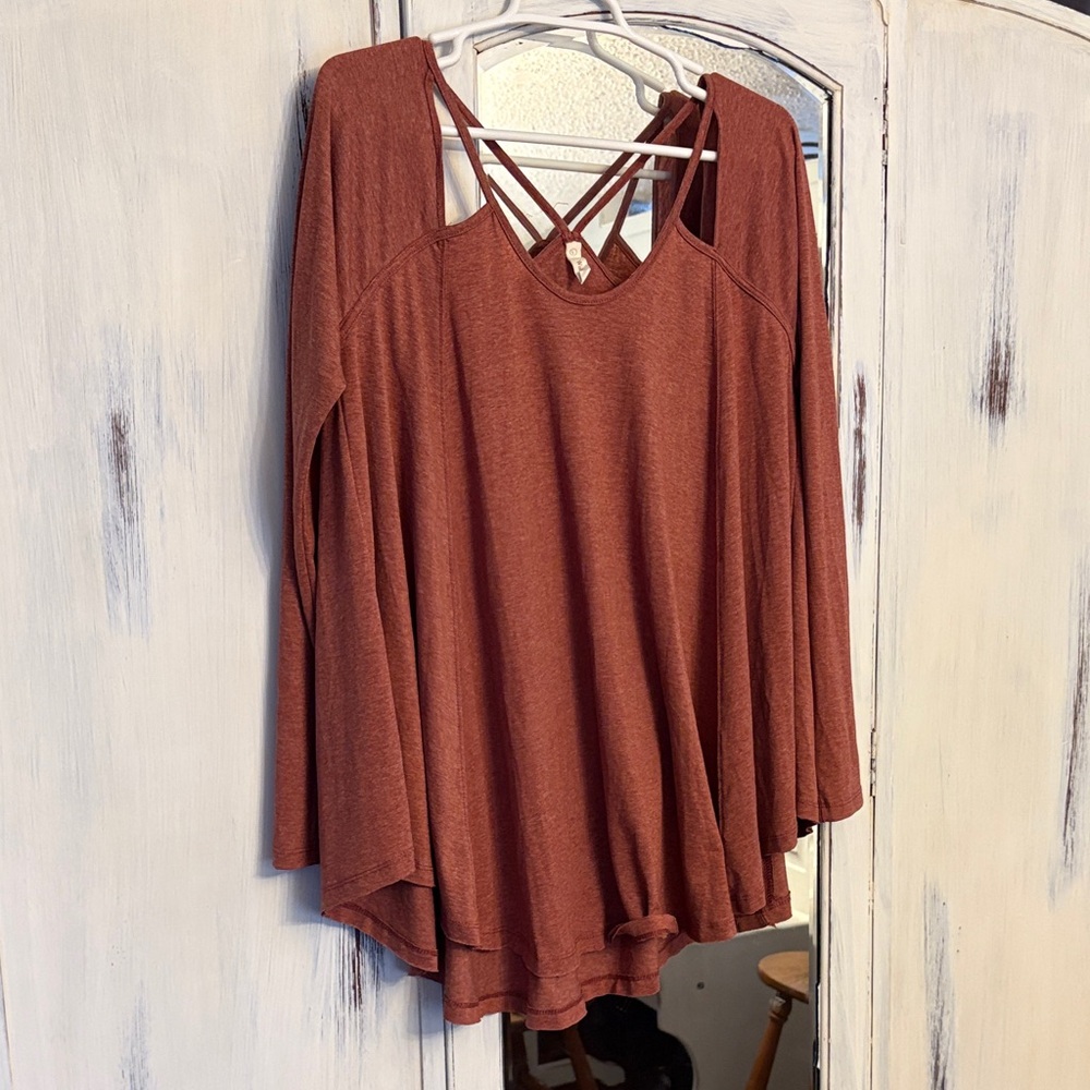 Wishlist Terracotta Blouse with Crisscross Back